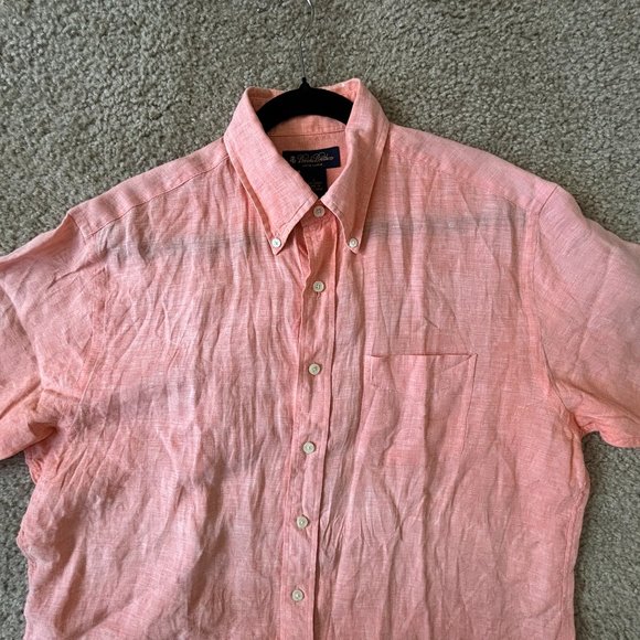 Brooks Brothers Men's 100% Irish Linen Short-Sleeve Shirt - Picture 5 of 9
